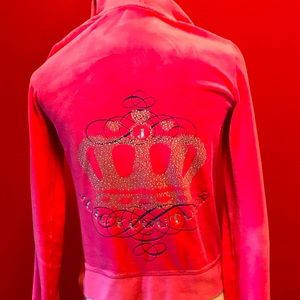 Juicy Couture Fuschia Velour Track Suit size medium